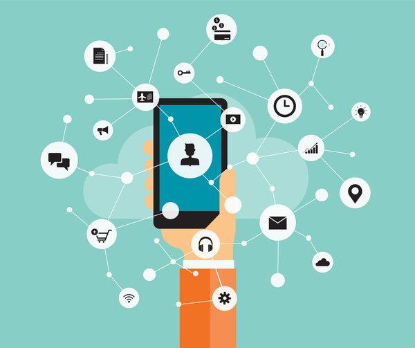 социальный бизнес маркетинг онлайн соединение на мобильном телефоне
 