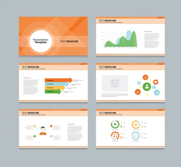 Presentazione del modello di business diapositive disegno di sfondo e modello di elemento grafico info — Vettoriale Stock