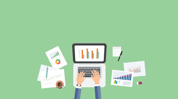 Business Analytic Graph Report. Investitionsplanung für Unternehmen — Stockvektor