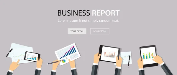 Relatório gráfico analítico de negócios. planeamento do investimento empresarial — Vetor de Stock