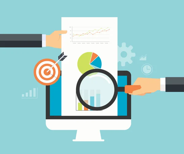 Relatório gráfico analítico de negócios. planeamento do investimento empresarial —  Vetores de Stock