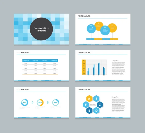 Präsentation Folien Hintergrund Design template.info Grafik Diagramme Elemente — Stockvektor