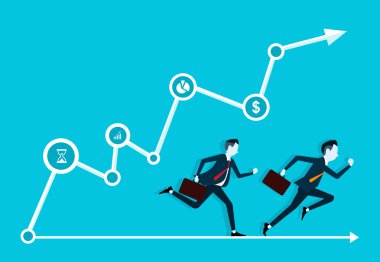 bilgi grafiğinde iş ile iki iş adamı rekabetçi. ınfographic