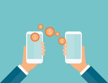 iş para transferi mobil ve iş e ödeme kavramı
