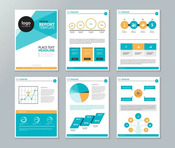 Profil de l'entreprise, rapport annuel, brochure, dépliant, modèle de mise en page et modèle d'élément de graphique d'information d'entreprise — Image vectorielle