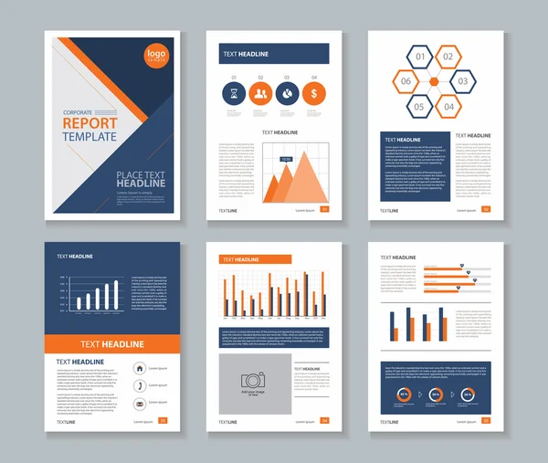 Profil de l'entreprise, rapport annuel, brochure, dépliant, modèle de mise en page et modèle d'élément de graphique d'information d'entreprise — Image vectorielle