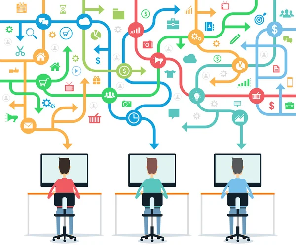 Pessoas empresa de trabalho — Vetor de Stock