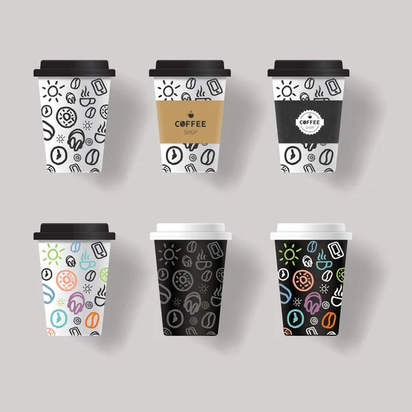 Café copo design mock up — Vetor de Stock