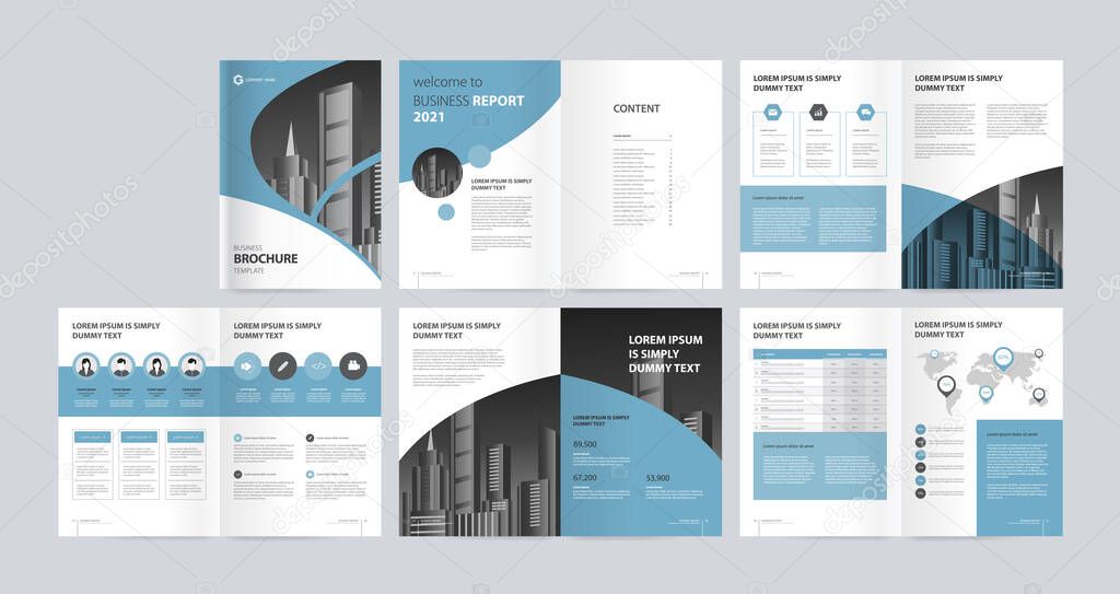 creative business brochure layout design template with cover page for company profile, annual report, brochures, flyers, presentations, leaflet, magazine, book .and a4 size scale for editable.