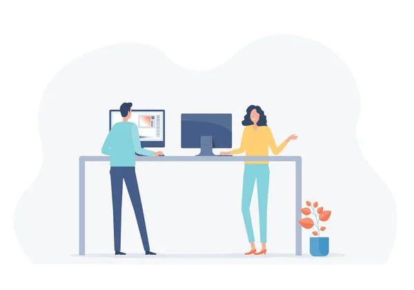 düz çizim grubu iş ekibi toplantısı ve çalışma konsepti planlaması