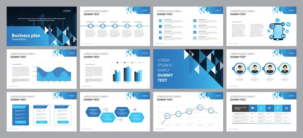 비즈니스 프레젠테이션 템플릿 디자인 팜플렛 보고서 프로필 그래픽 그래프 디자인 — 스톡 벡터