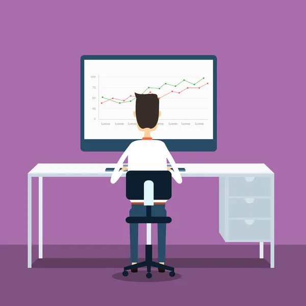 Geschäftsleute analytisches Geschäftsdiagramm im Web — Stockvektor