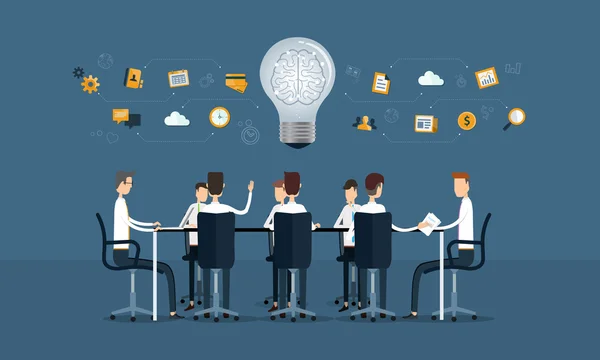 Vektor Business Teamwork Meeting und Brainstorming — Stockvektor