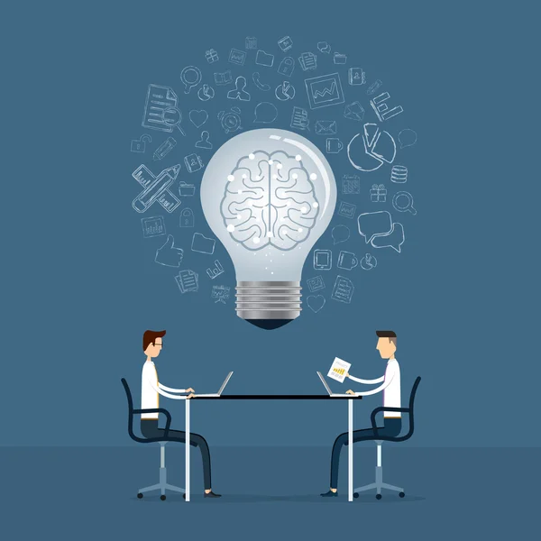 Geschäftliches Teamwork-Treffen und Brainstorming-Konzept — Stockvektor