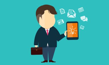 Vektör iş adamı telefon bağlantısı