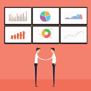 başarılı iş adamları iş grafik monitör
