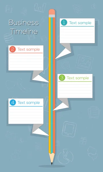 Negocio volver a la escuela info gráfico línea de tiempo — Archivo Imágenes Vectoriales