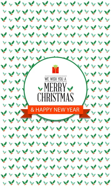 Vector Merry Christmas card and santa gift Box — Stock Vector