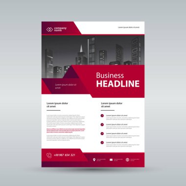 İş broşürü tasarım şablonu. Tek sayfa kapağı tasarımı. A4 boyut ölçeği ve düzenlemesi kolay