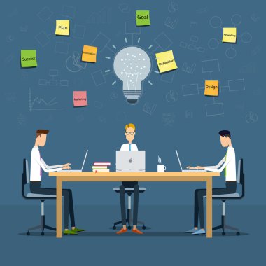 İnsanlar çalışma ve yaratıcı iş proje planlama