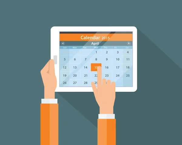 Calendario digitale sul dispositivo mobile per business e business report — Vettoriale Stock