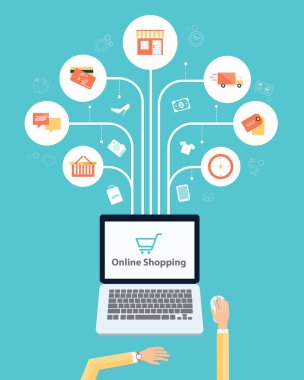 iş online alışveriş. Mobil online bağlantı kavramı