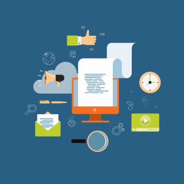 dijital içerik pazarlama iş online arka plan için