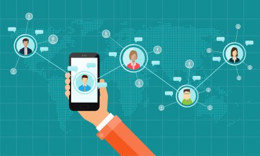 sosyal iş bağlantı teknolojisi .mobile satır .işler bağlantı üstünde bulut