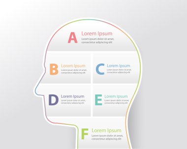 ticari bilgi grafik insan kafa kavramı .işler şablonu.