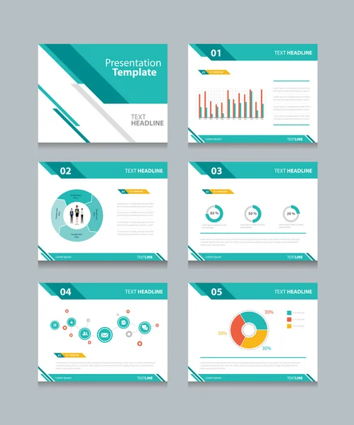 Modèle de présentation d'entreprise set.powerpoint modèles arrière-plans de conception — Image vectorielle