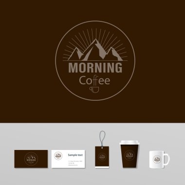 morning logo template concept.coffee shop. mock up