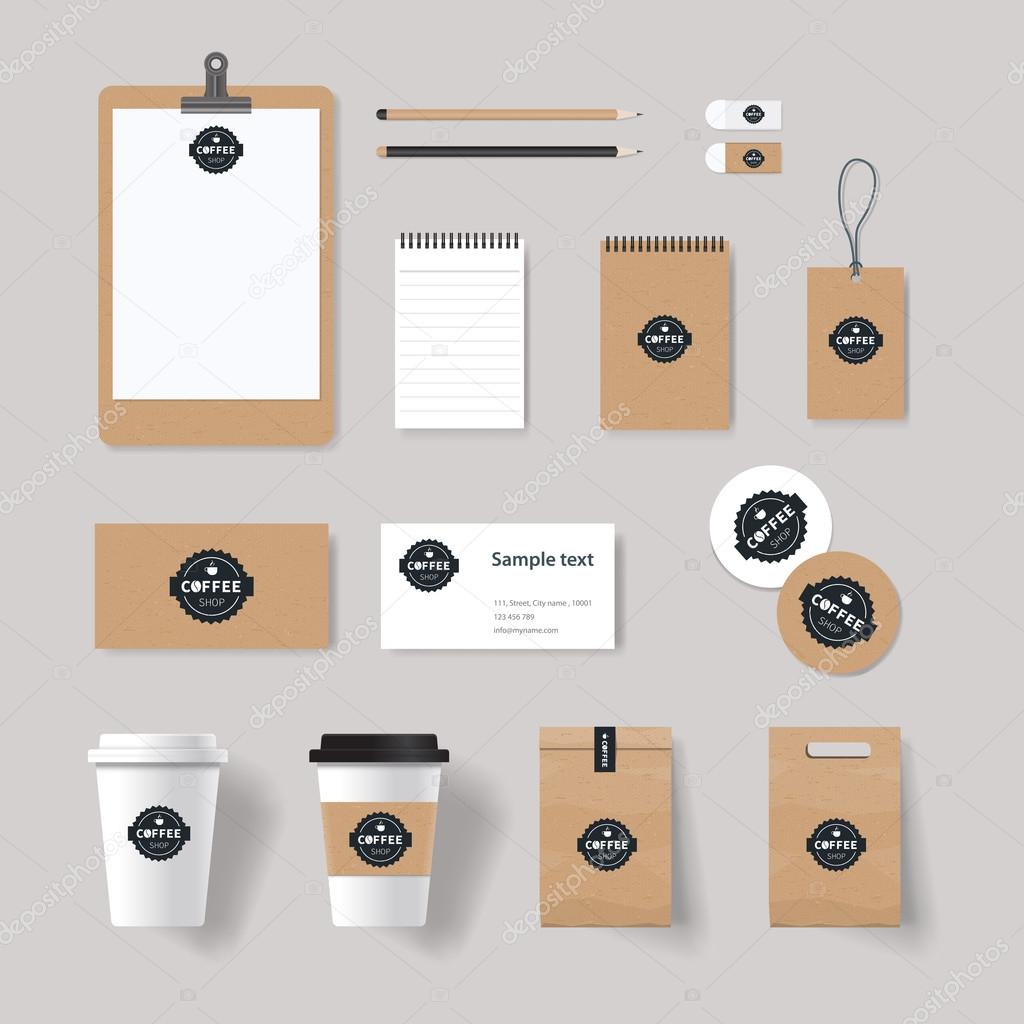 corporate branding identity mock up template for coffee shop and restaurant. card .menu.vector.stationary.packaging,