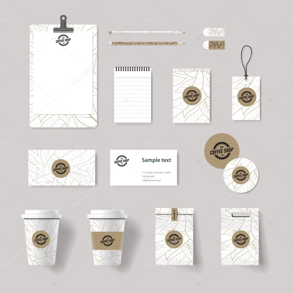 corporate branding identity mock up template for coffee shop and restaurant. card .menu.vector.stationary.packaging,