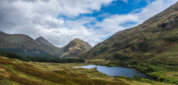 Buachaille Etive Mor and Buachaille Etive Beg from Glen Etive