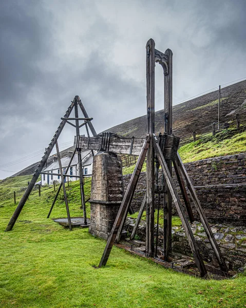 Old Beam Engine Wanlockhead Leadhills Used Old Lead Mine Remove — Stock Photo, Image