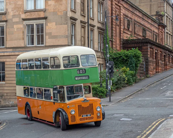 格拉斯哥 苏格兰 2021年6月26日格拉斯哥古董车信托 Glasgow Vintage Vehicle Trust 在格拉斯哥街头展示他们的古董车系列 作为他们 中心圆周日 — 图库照片