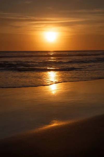 Sunset Beach Seascape Background Bright Sunlight Sun Horizon Line Scenic — Stock Photo, Image