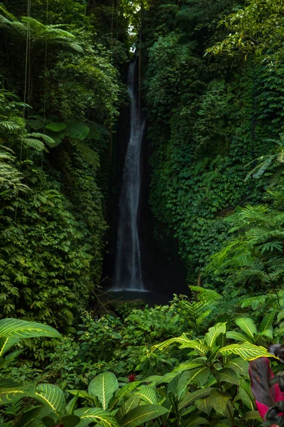 Paisagem Cachoeira Bela Cascata Leke Leke Escondida Bali Cenário Tropical — Fotografia de Stock