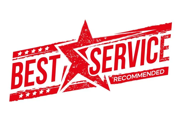 Nejlepší Servisní Červené Razítko Moderní Grunge Nejlepší Služby Stars Bílém — Stockový vektor