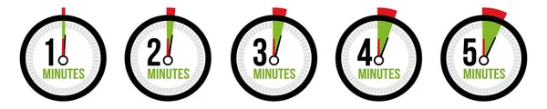 Minutes Timer Stopwatch Countdown Icon Time Measure — Vetor de Stock