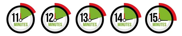 15分钟定时器 秒表或倒计时图标 时间计量 — 图库矢量图片
