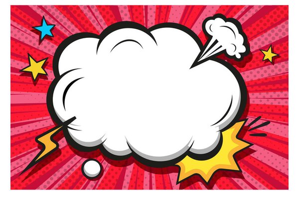 пустой бум речи пузырь комикс, поп-арт с половинчатой векторной иллюстрации фон