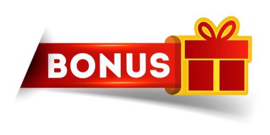 Modern Vektör İllüstrasyon Kırmızı Hediye Etiketi.  