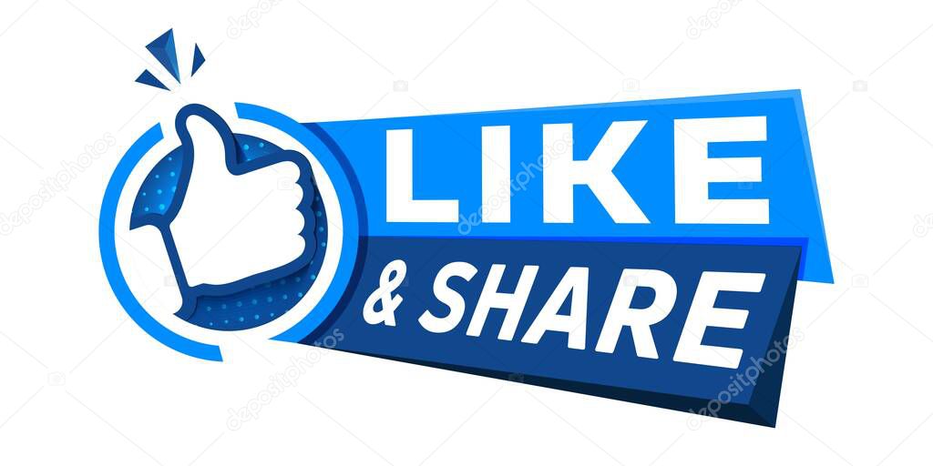 Like and share the thumbs up icon