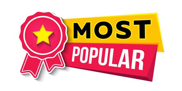 Vector Illustration Modern Most Popular Shopping. Web Banner Element.