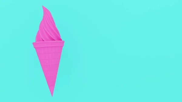 Rendering Pink Icecream Blue Background Abstract — Stock Photo, Image