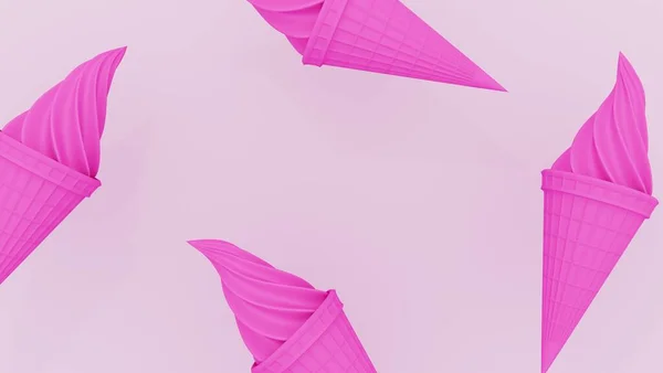 Rendering Pink Icecream Pink Background Abstract — Stock Photo, Image