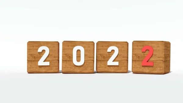 Ξύλο Παζλ Του Έτους 2022 Απόδοση — Φωτογραφία Αρχείου