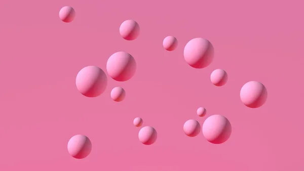 Abstrakcyjny Temat Pływające Różowe Kule Różowym Tle Etap Reklamy Twojego Obraz Stockowy