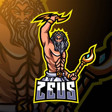 Zeus esport maskot logosu tasarımı